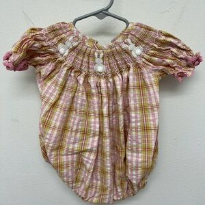 Classic Whimsey Easter Smocked Bubble Bunny Rabbit 12m